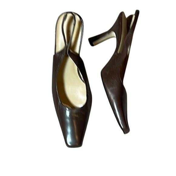 Karen Scott Elegant Brown Slingback Heels. 6.5M - Picture 1 of 4